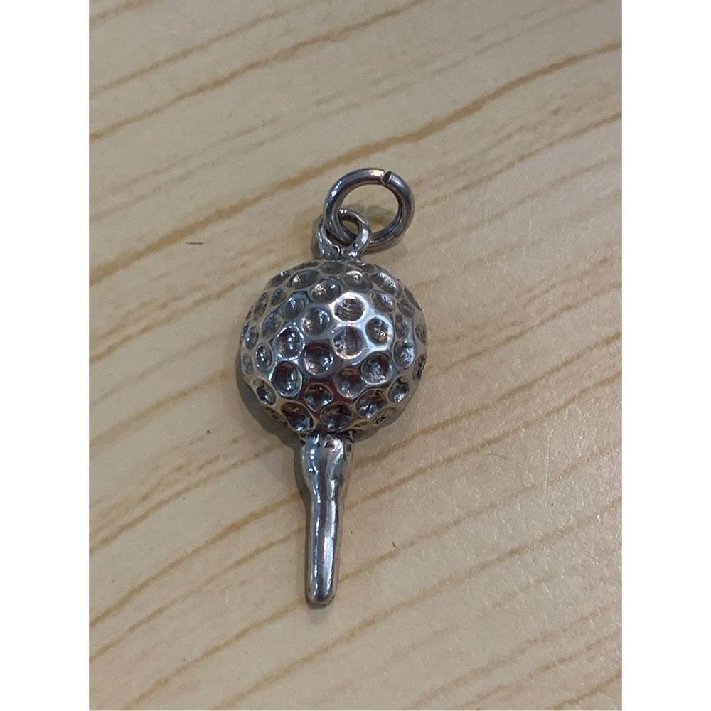 Golf Ball on Tee Sterling Silver Jewelry Charm #sports #golf